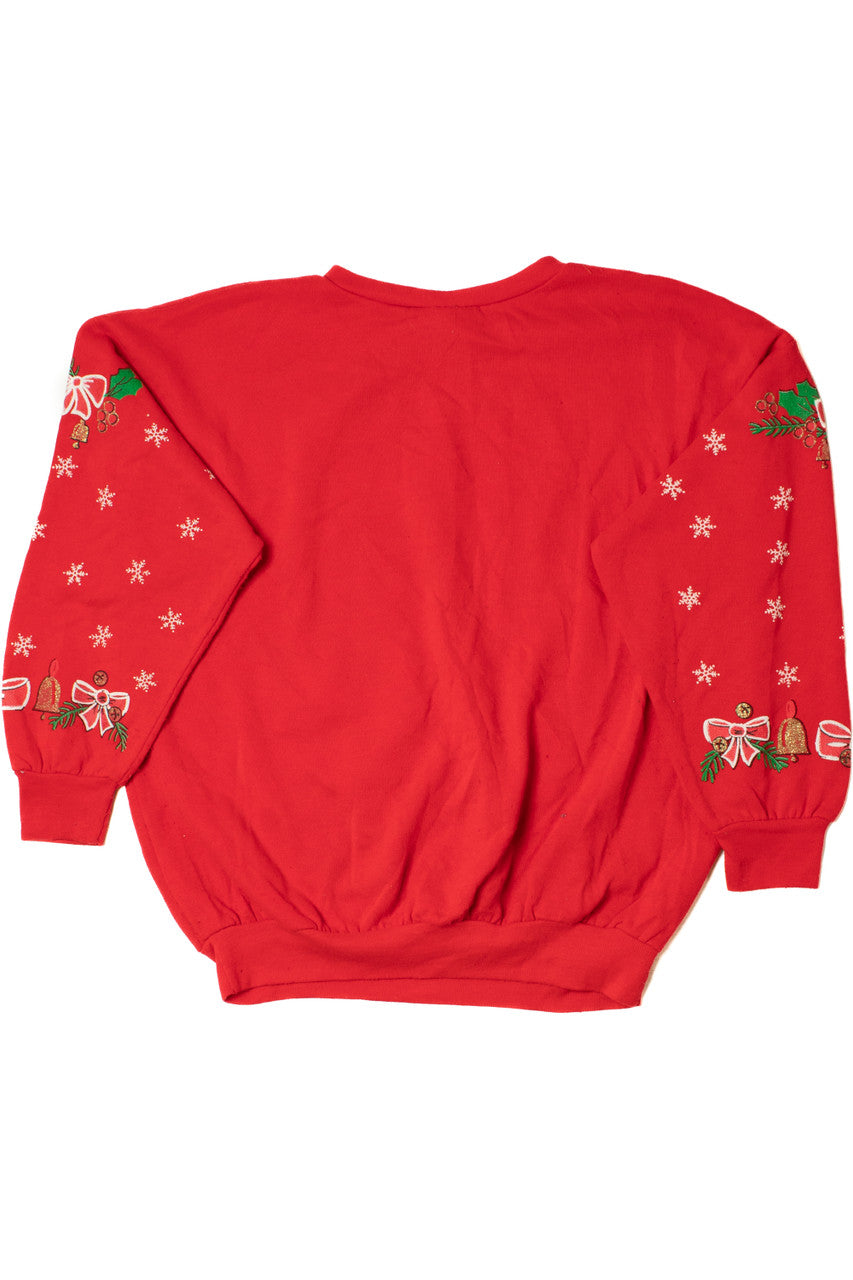 Vintage Heart & Bows Ugly Christmas Sweatshirt 61514