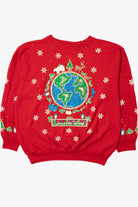 Vintage "Joy To The World" Snowy Earth Ugly Christmas Sweatshirt 61516