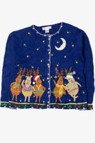 Reindeer In The Night Sky Ugly Christmas Cardigan 61532
