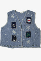 Cottagecore Embroidered Snowflakes Ugly Christmas Vest 61539