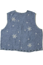 Cottagecore Embroidered Snowflakes Ugly Christmas Vest 61539