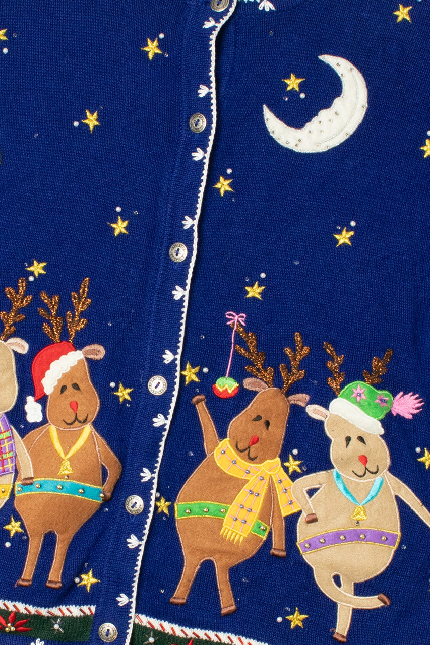Silly Reindeer Ugly Christmas Cardigan 61564