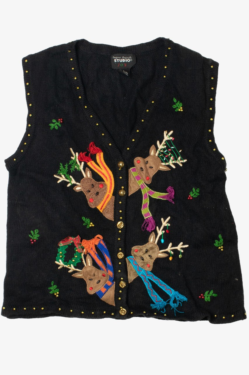 Peek-A-Boo Reindeer Ugly Christmas Vest 61580