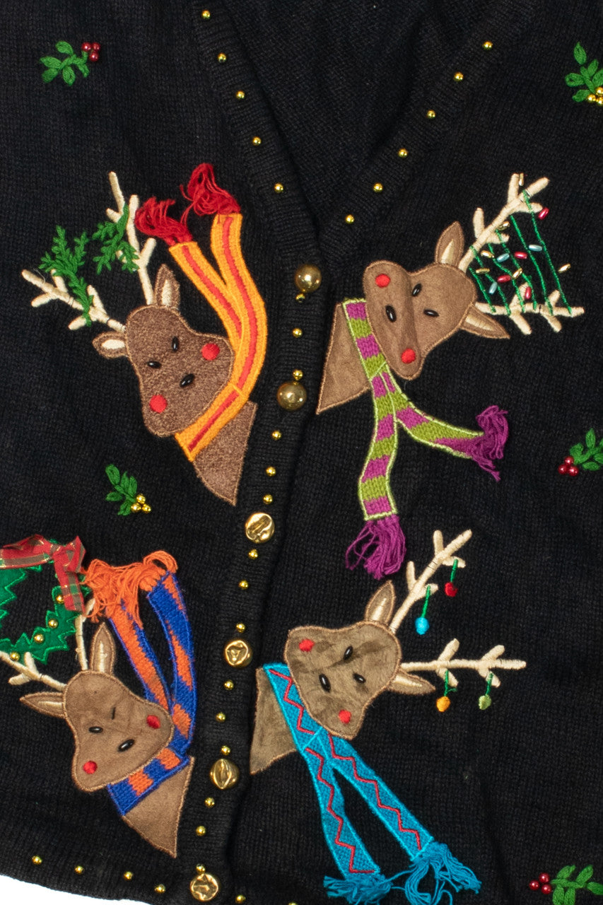 Peek-A-Boo Reindeer Ugly Christmas Vest 61580