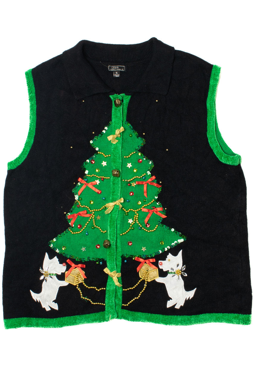 Dogs Under The Tree Ugly Christmas Vest 61594