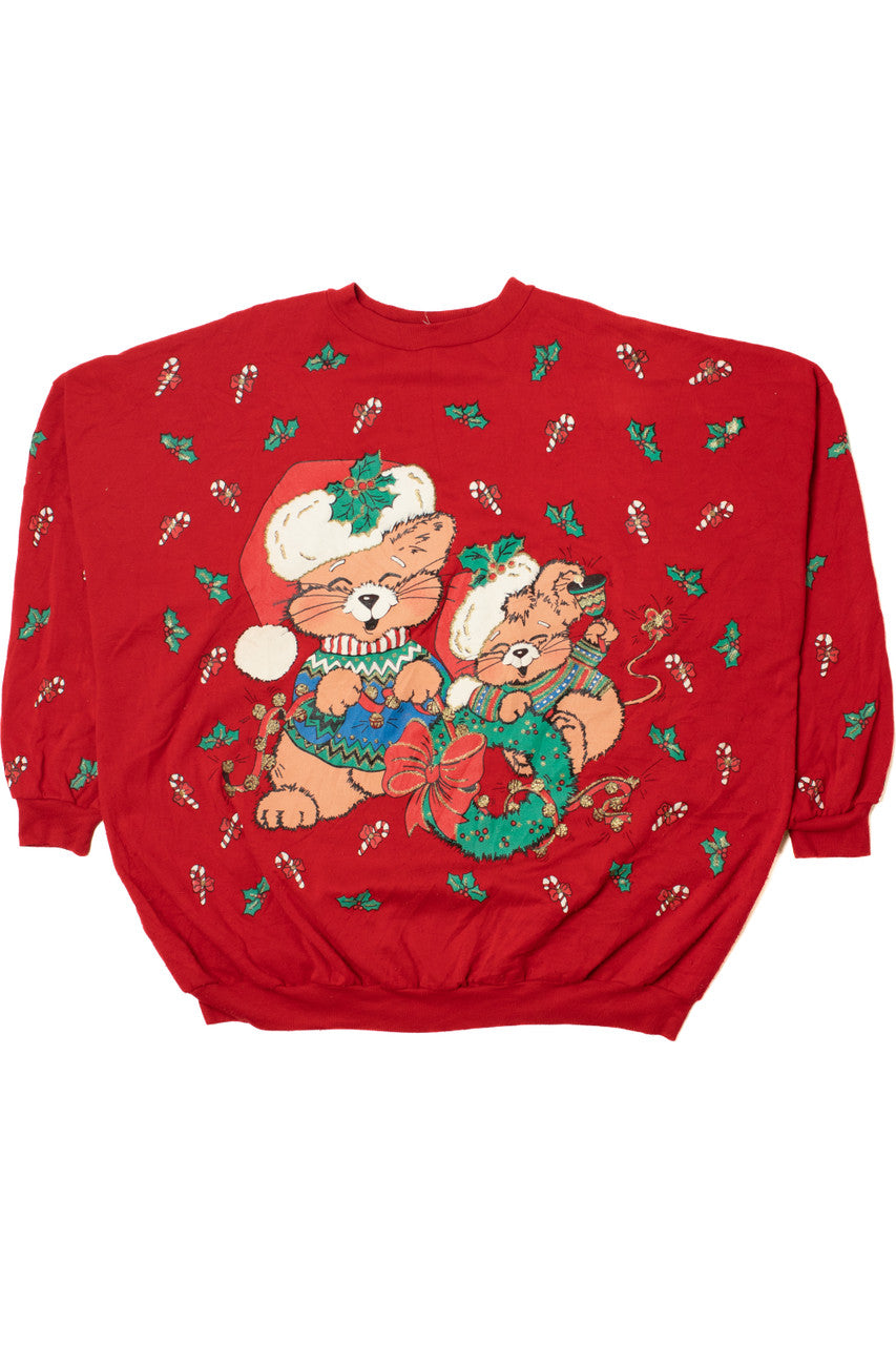 Cat And Mouse Ugly Christmas Sweatshirt 61608