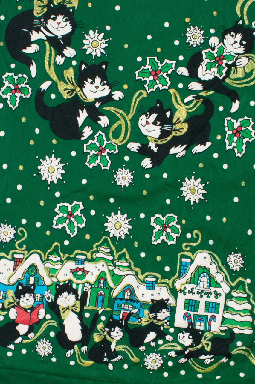 Cats With Ribbon Ugly Christmas Sweatshirt 61615