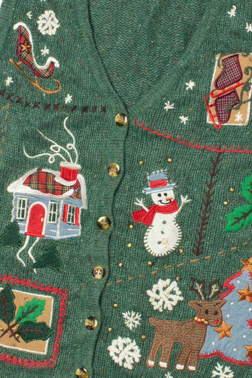 Cottagecore Holiday Embroidery Ugly Christmas Vest 61622