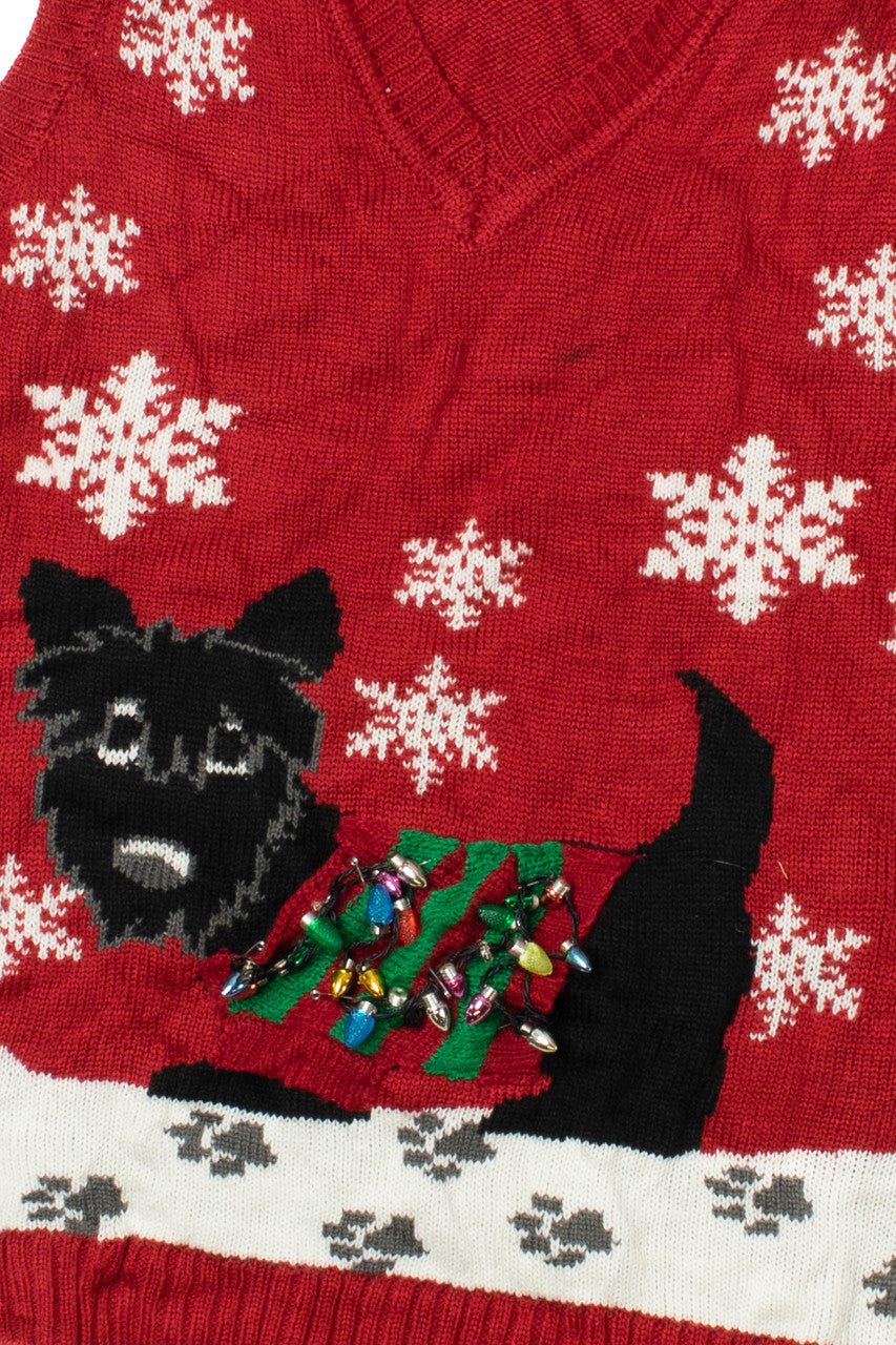 Dog With Tangled Holiday Lights Ugly Christmas Vest 61626