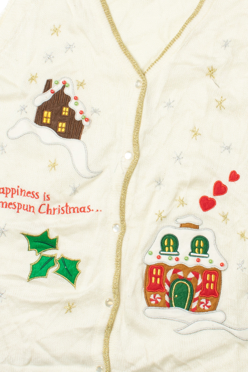 "Happiness Is A Homespun Christmas" Ugly Christmas Vest 61629