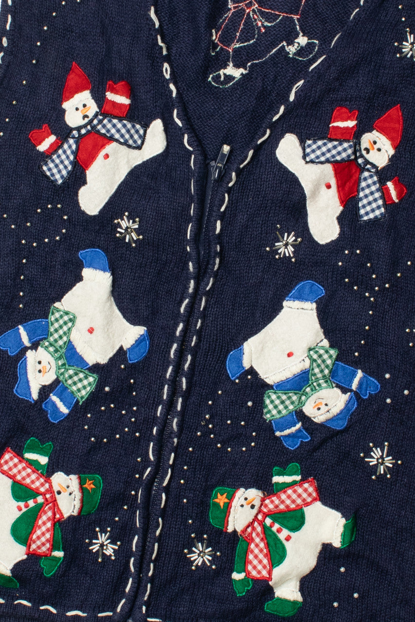 Tumbling Snowmen Ugly Christmas Vest 61637