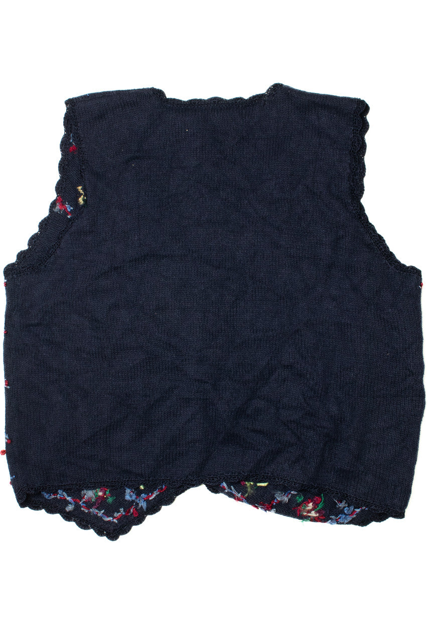 Vintage Embroidered & Beaded Ugly Christmas Vest 61641