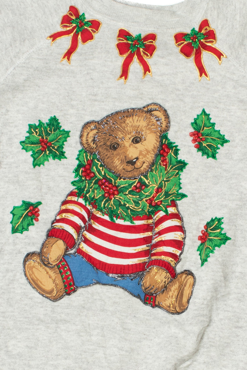Recycled Puff Paint Bear Ugly Christmas Sweatshirt 61643 – Ragstock