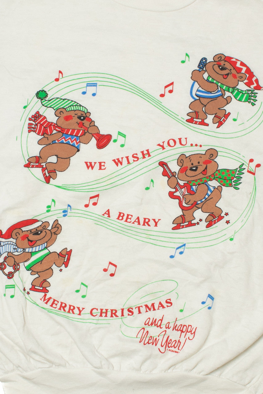 "We Wish You A Beary Merry Christmas" Ugly Christmas Sweatshirt 61647