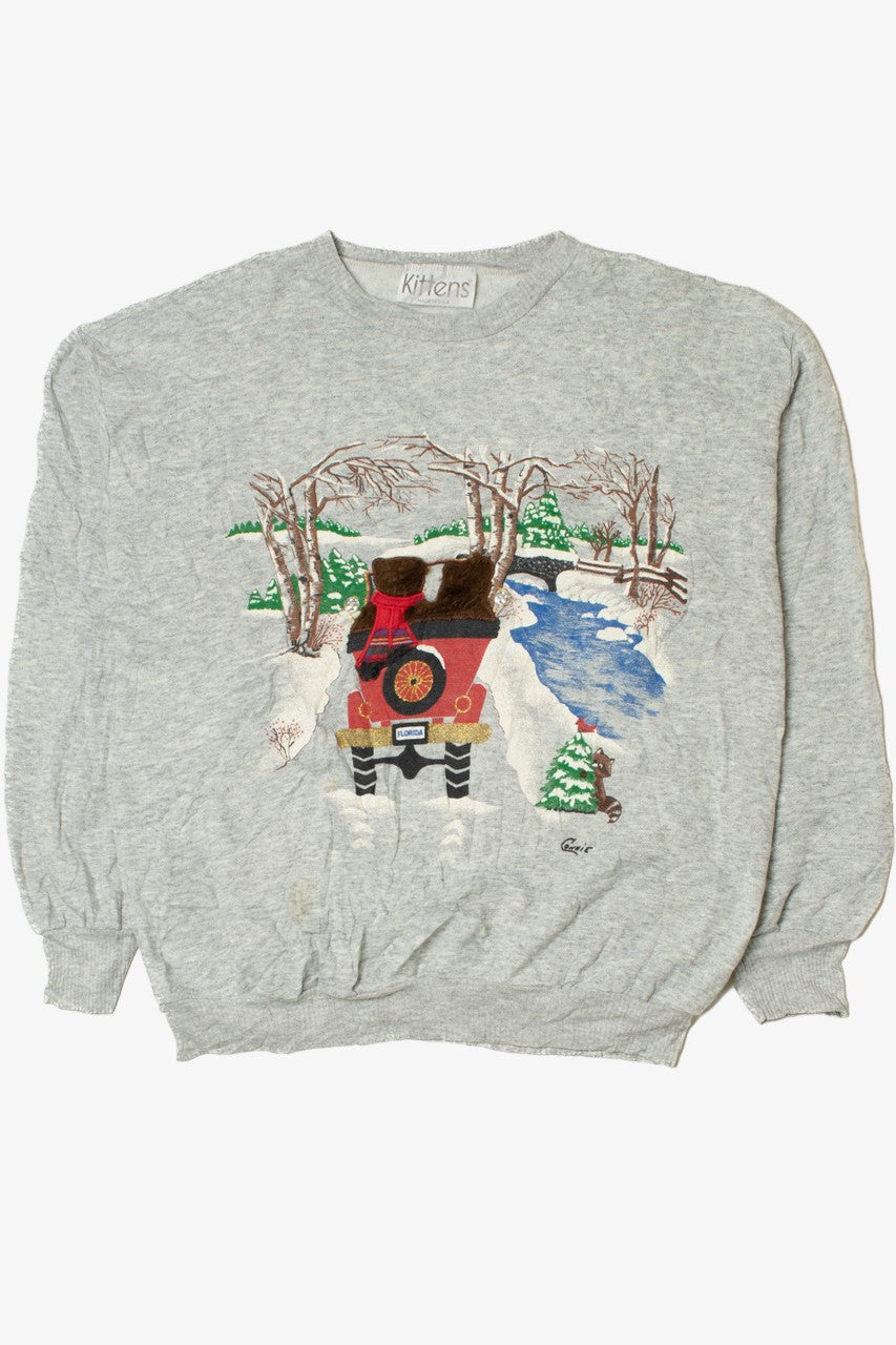 "Florida" Bears On Snowy Drive Ugly Christmas Sweatshirt 61651