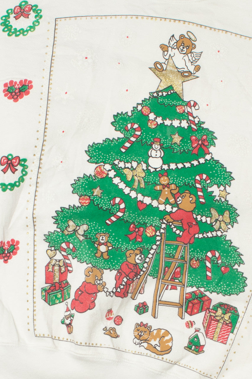 Decorating The Tree Ugly Christmas Sweatshirt 61654