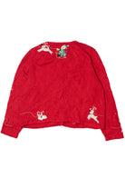 Pearly Beaded Reindeer Ugly Christmas Cardigan 61671
