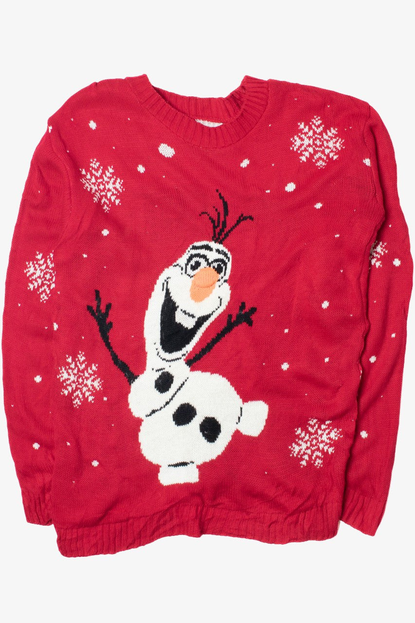 Recycled Olaf Snowman Ugly Christmas Pullover 61696