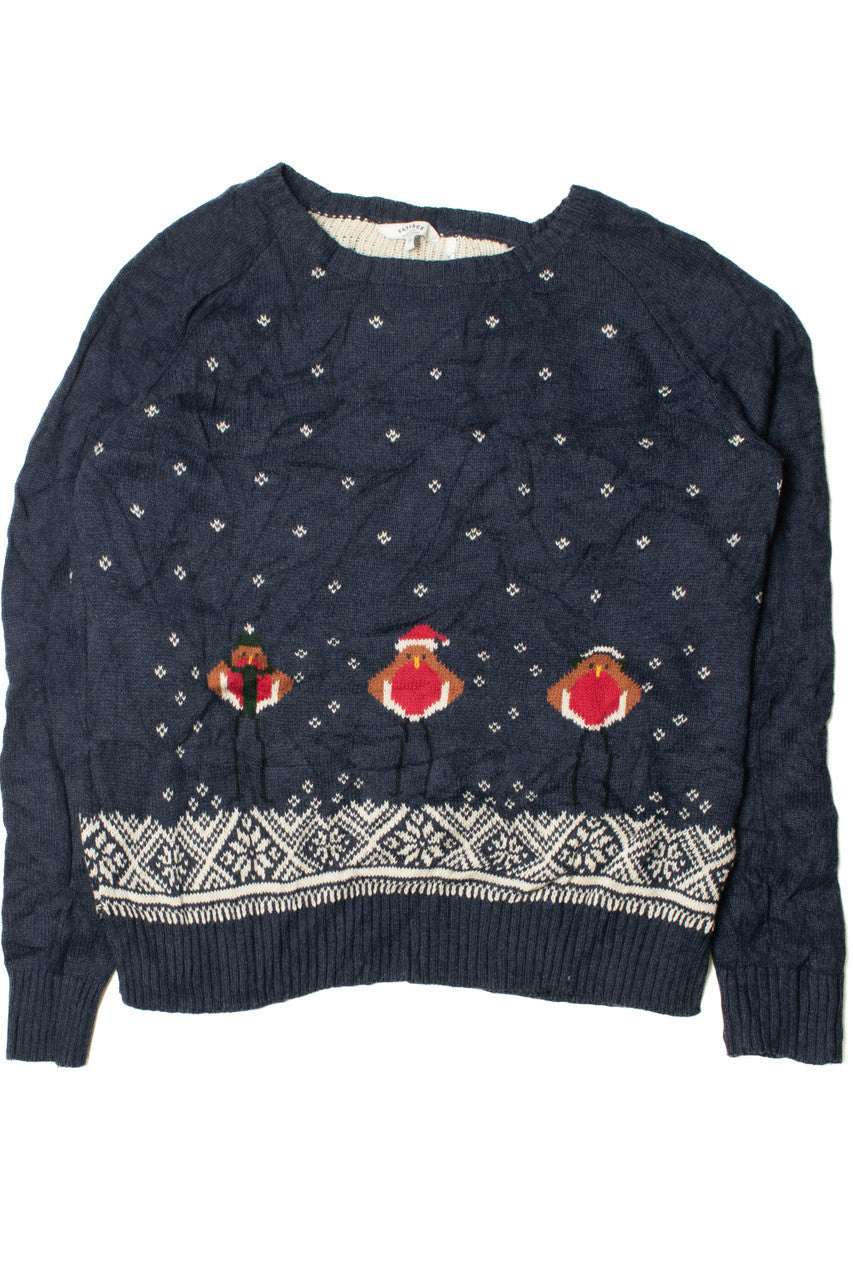 Navy Festive Birds Ugly Christmas Pullover 61699