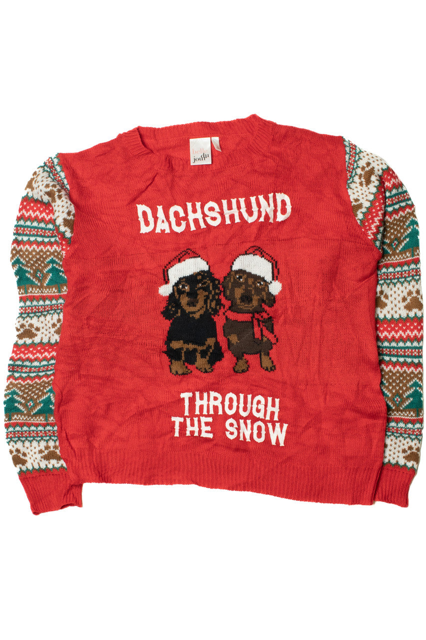 "Dachshund Through The Snow" Ugly Christmas Pullover 61701