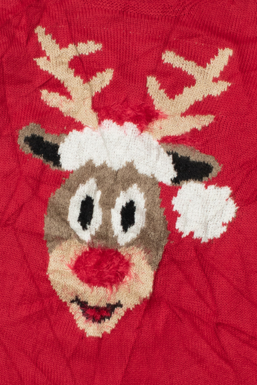 Fluffy Reindeer Ugly Christmas Pullover 61706