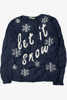 Navy "Let It Snow" Ugly Christmas Pullover 61710