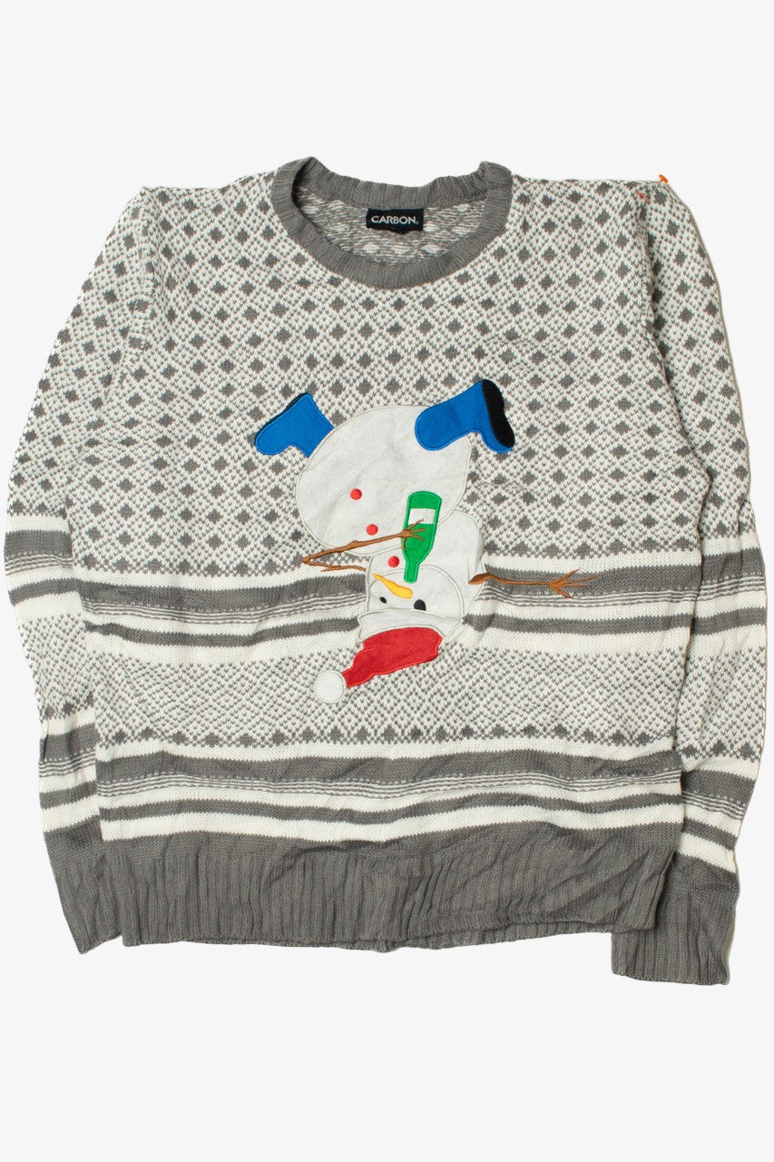 Drunk Snowman Ugly Christmas Pullover 61721