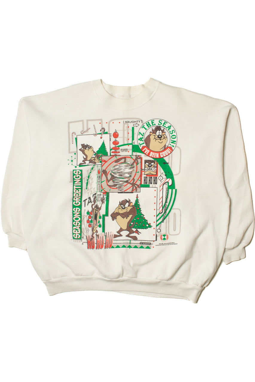 Vintage 1994 "Taz The Season" Looney Tunes Ugly Christmas Sweater