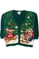 Vintage Bear & Presents Under The Tree Ugly Christmas Sweater 61735