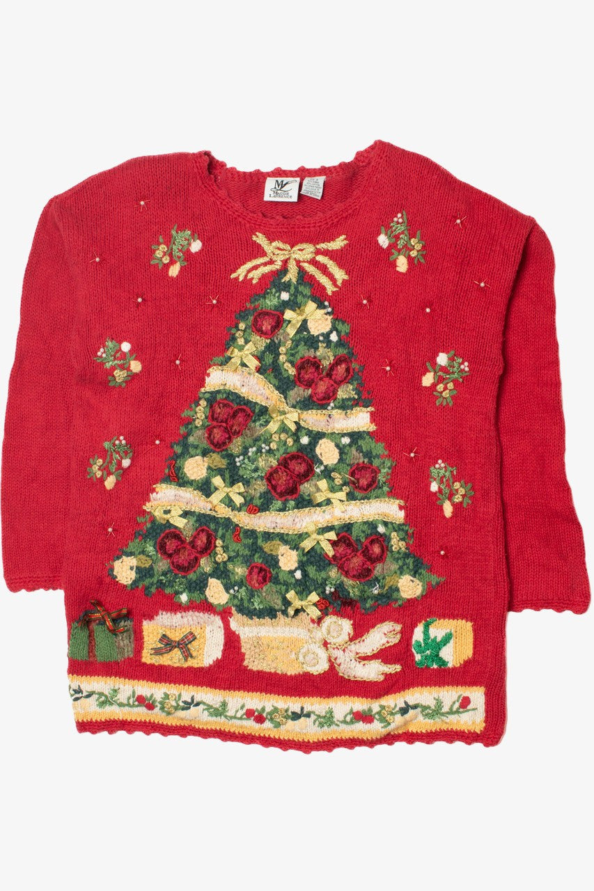 Vintage Presents Under The Tree Ugly Christmas Sweater 61741