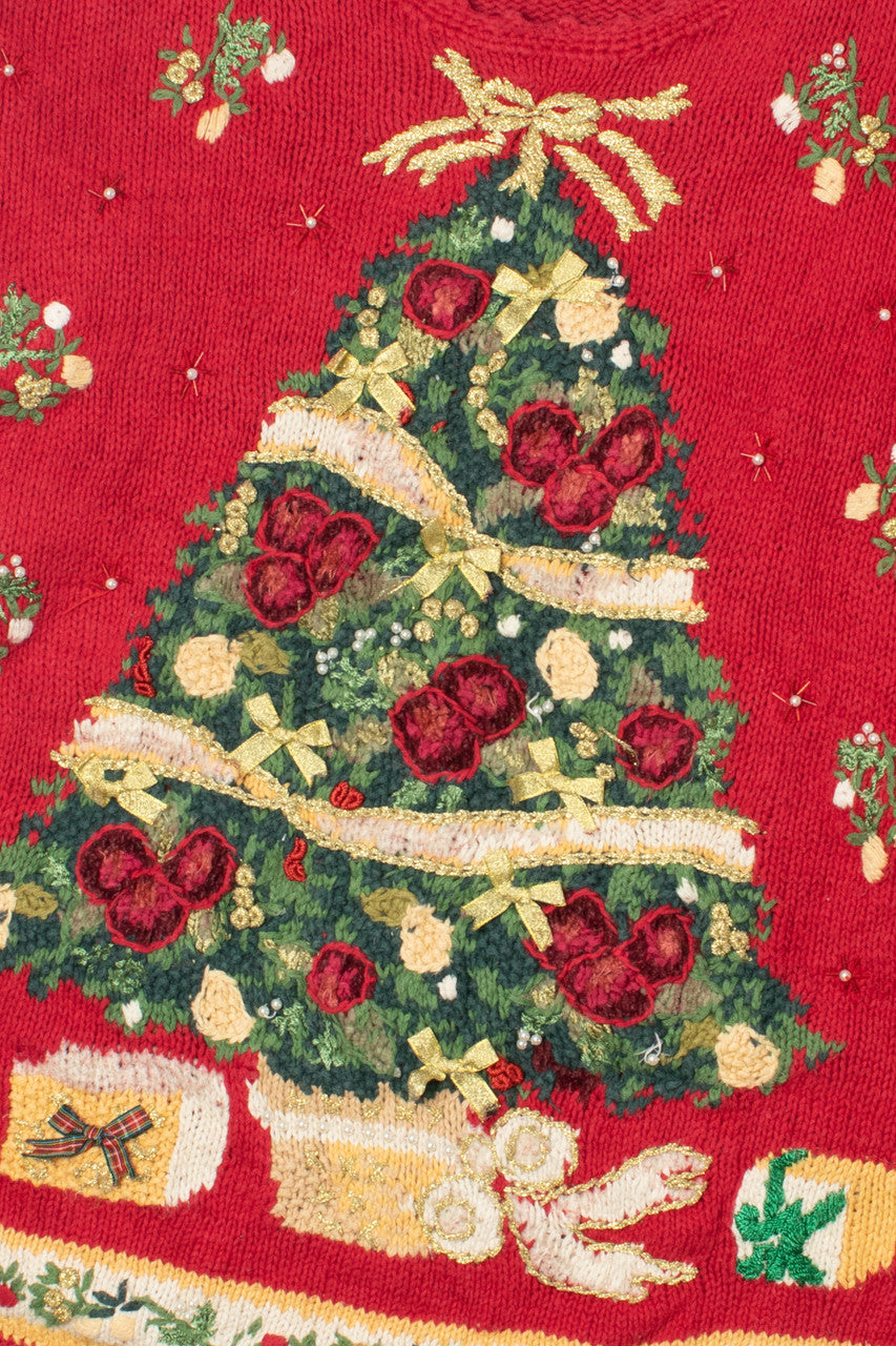 Vintage Presents Under The Tree Ugly Christmas Sweater 61741