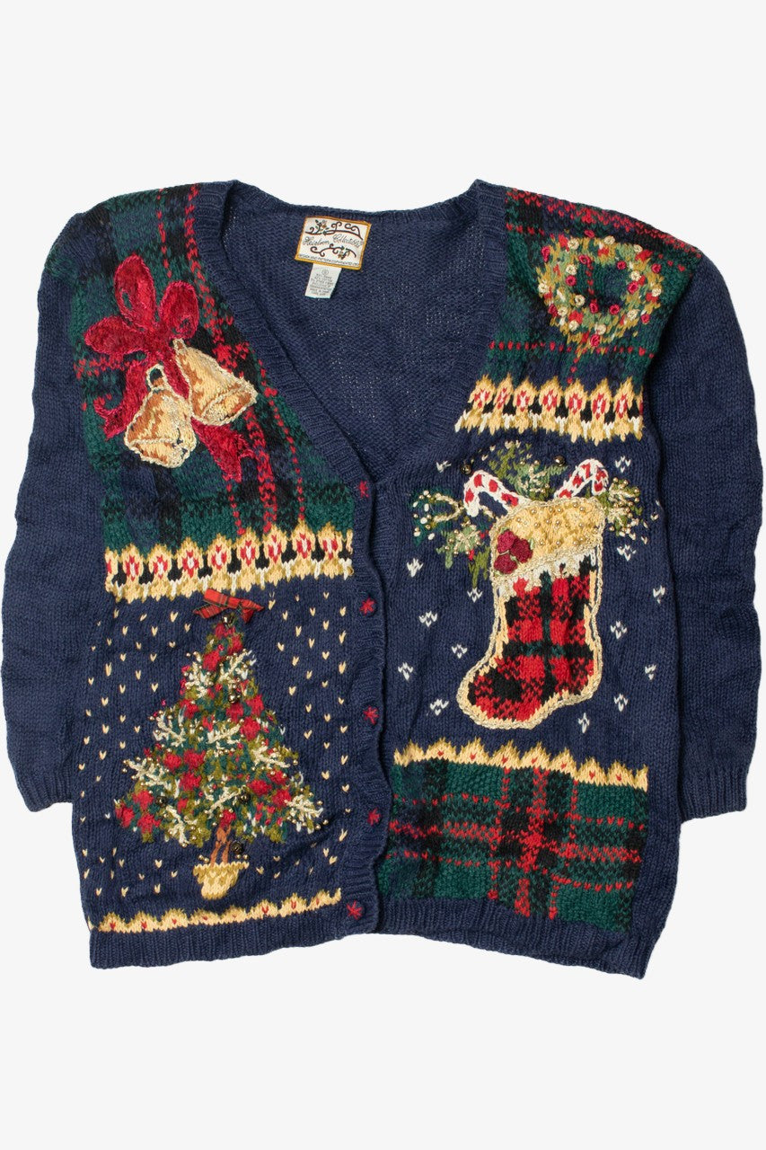 Vintage Tree & Stocking Ugly Christmas Sweater