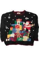 Vintage Santa's Tower Of Presents Ugly Christmas Sweater