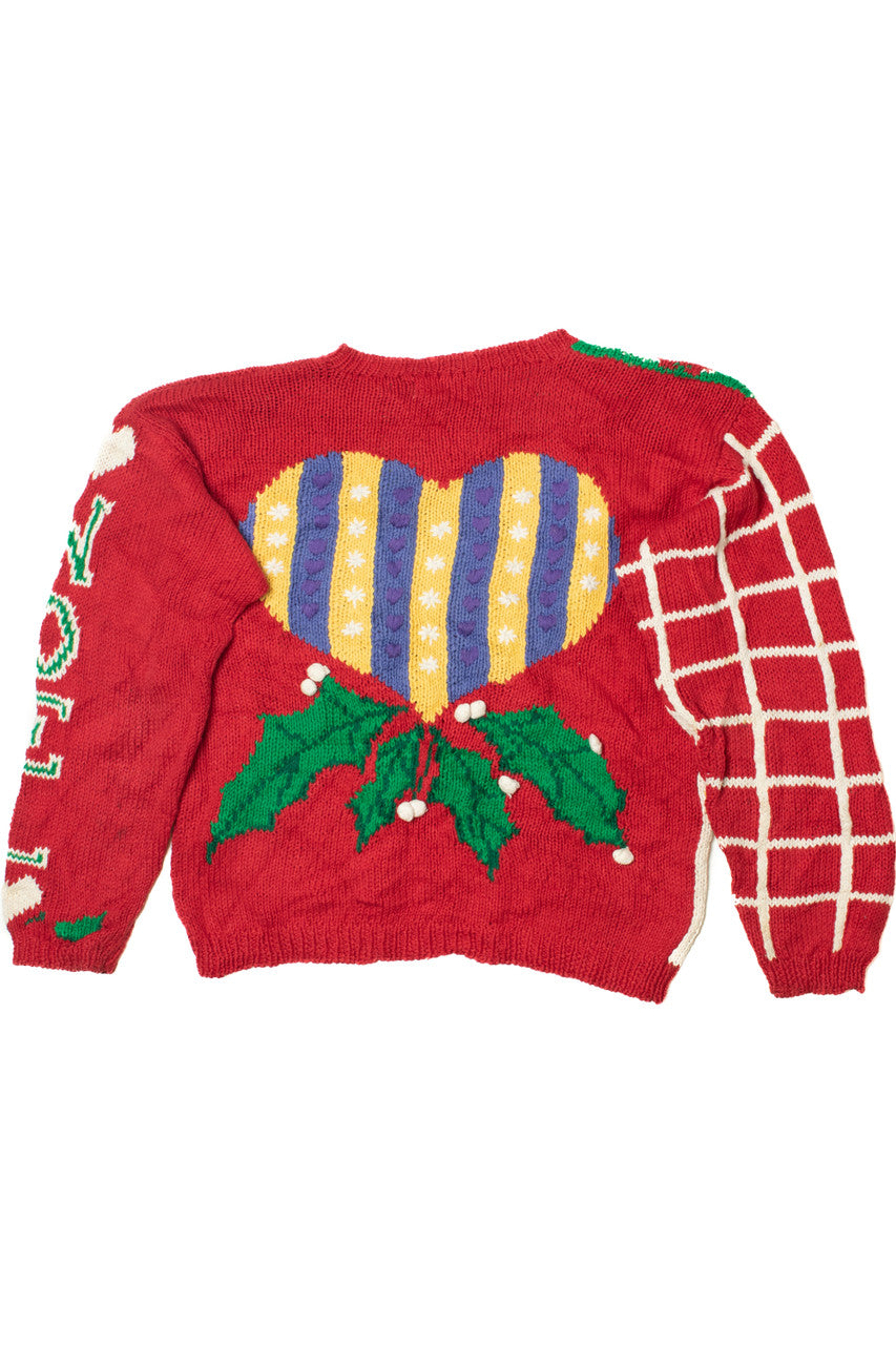 Vintage 1990 "Noel" Hand Knit Ugly Christmas Sweater