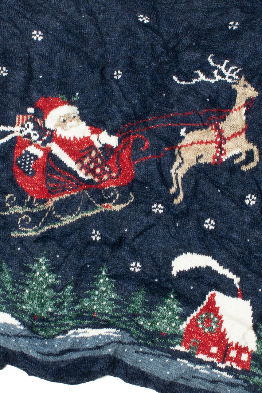 Vintage Santa & His Sleigh Ugly Christmas Sweater 61759