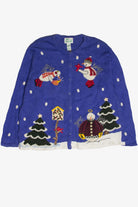 Vintage Blue Ugly Christmas Cardigan 61782