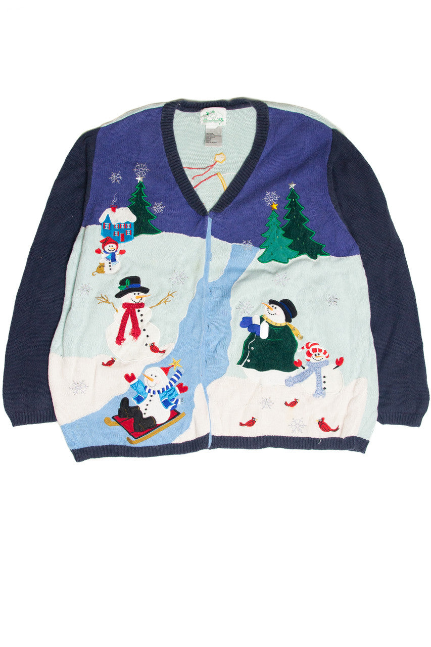 Vintage Blue Ugly Christmas Cardigan 61785
