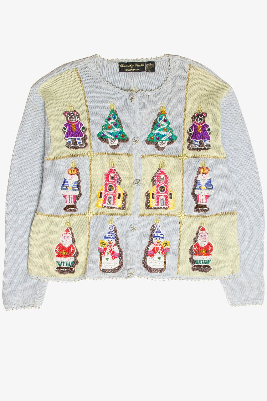Vintage Blue Ugly Christmas Cardigan 61795