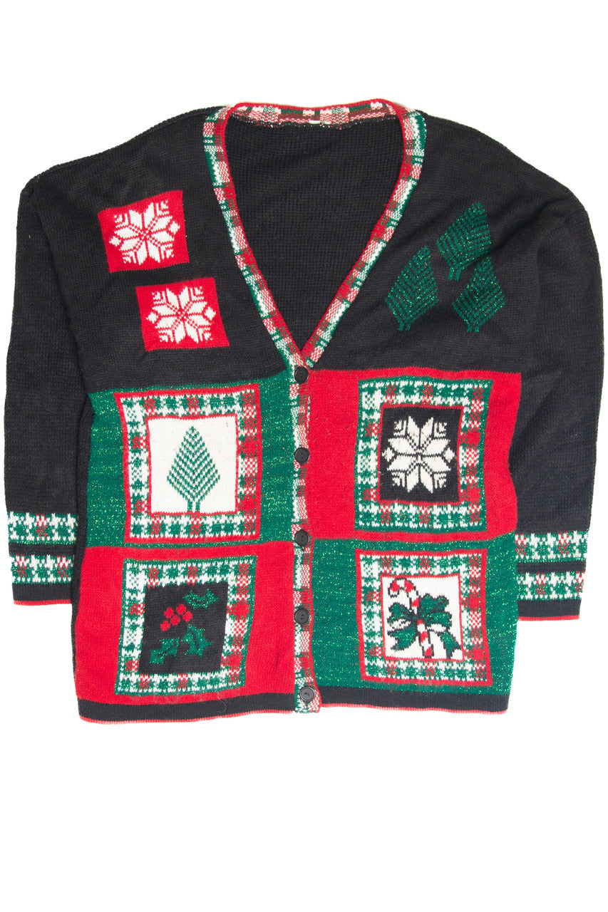 Vintage Black Ugly Christmas Cardigan 61799
