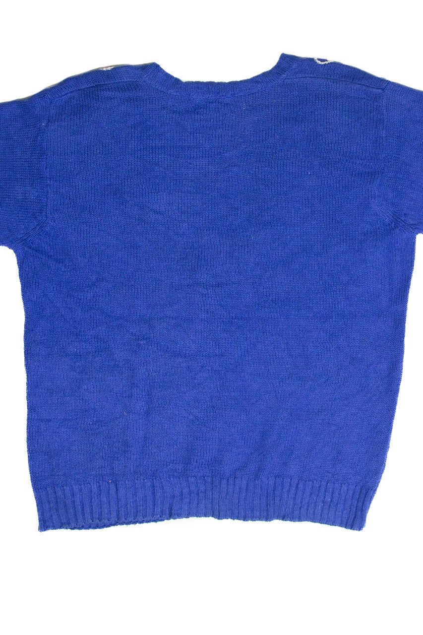 Vintage Blue Ugly Christmas Cardigan 61810
