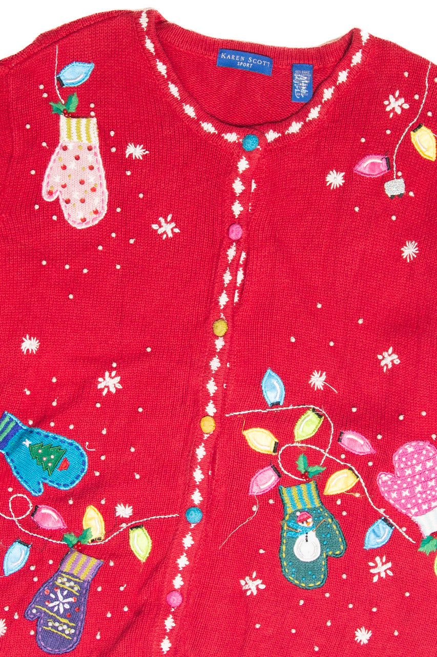Vintage Red Ugly Christmas Cardigan 61820