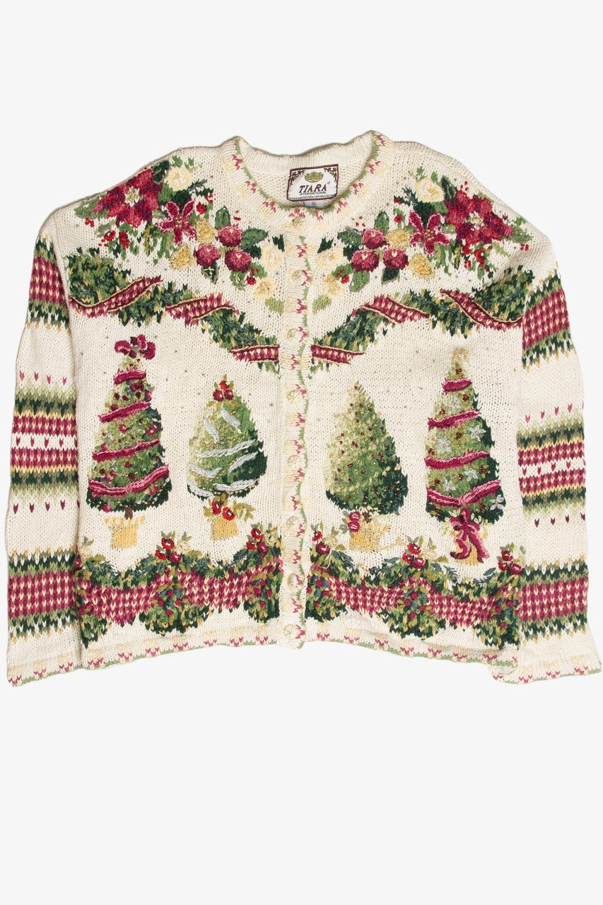 Vintage White Ugly Christmas Cardigan 61824