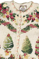 Vintage White Ugly Christmas Cardigan 61824