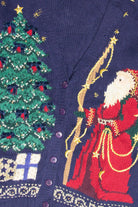 Vintage Blue Ugly Christmas Cardigan 61831