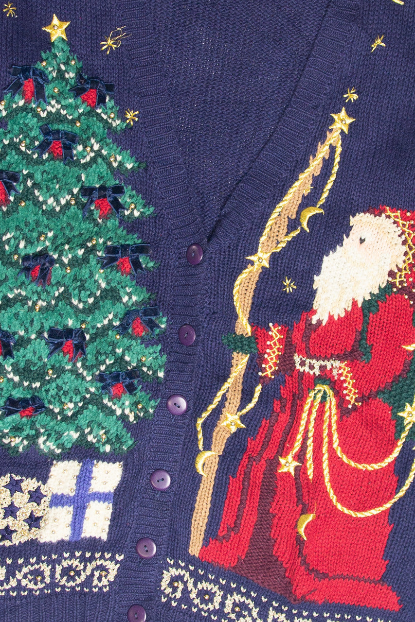 Vintage Blue Ugly Christmas Cardigan 61831