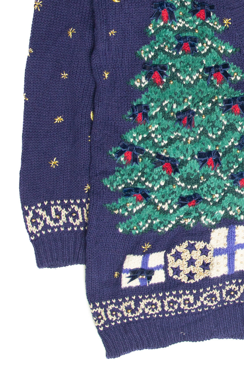 Vintage Blue Ugly Christmas Cardigan 61831