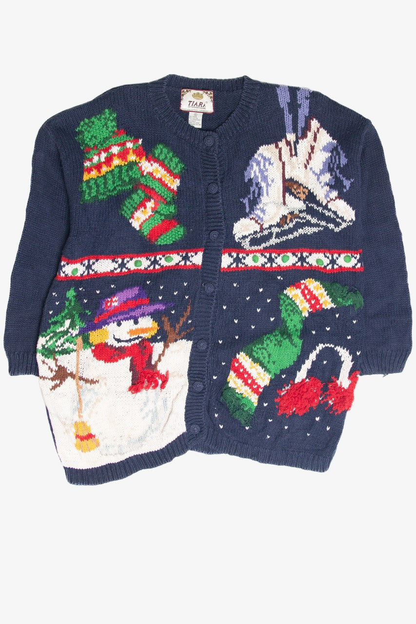 Vintage Blue Ugly Christmas Cardigan 61836