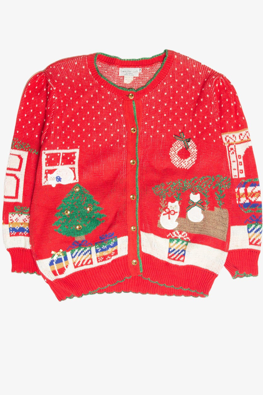 Vintage Red Ugly Christmas Cardigan 61865