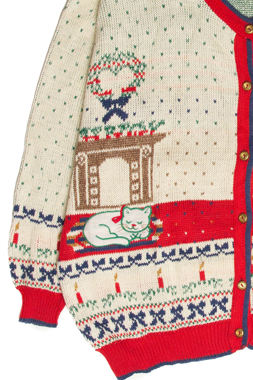 Vintage Beige Ugly Christmas Cardigan 61873