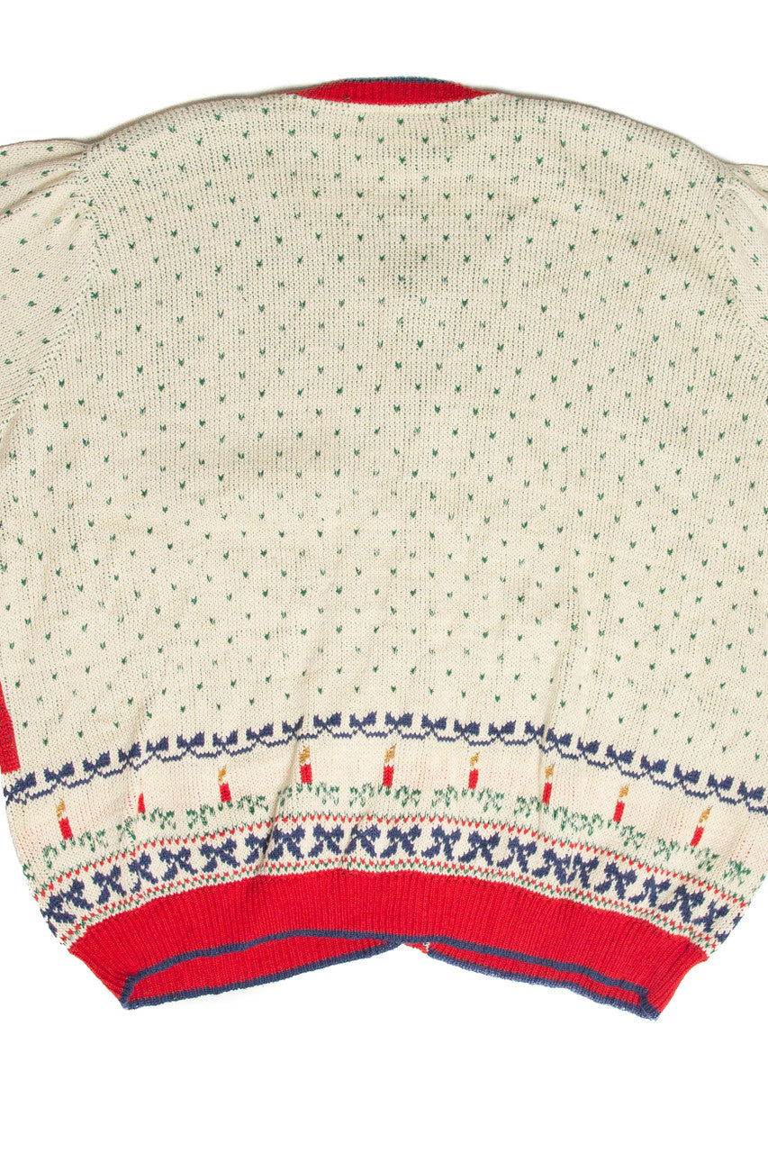 Vintage Beige Ugly Christmas Cardigan 61873
